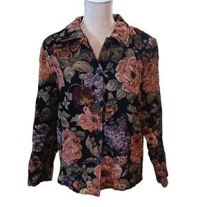 SOLD SOLD Button Front Jacket Women M Woven Blazer Cottagecore